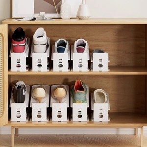 Adjustable Shoe Rack Double Layer White Detachable For Sneakers Boots High Heels Storage Organizer Cabinet Shelf - Product Image 4