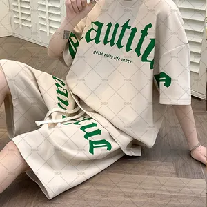 Op Maat Gemaakte Oversized T-Shirt En Korte Broek Pakken Katoenen Streetwear Custom Logo T-Shirts Heren En Dames T-Shirts Shorts Set