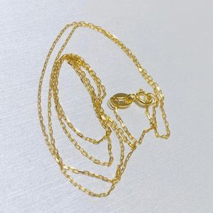 Xinfly AU750 <b>Cross</b> Plain <b>Chain</b> 18k Real Gold Necklace for Women 45cm 18inch - Product Image 3