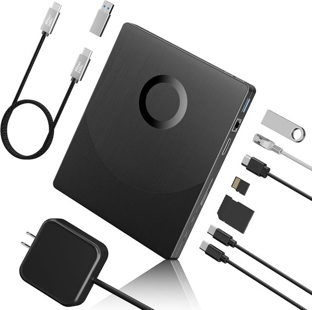 External Blu-ray Drive 8 in 1 Bluray Burner Supports 100GB Disc HDMI LAN USB 3.0 Type-C SD/TF Ports for Windows MacOS Laptop PC