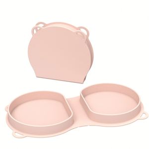 Silicone Tableware <b>Set</b> Children's Outdoor Tourism Dinner Plate with Fork and Spoon <b>Lunch</b> Box for Kids - Product Image 2