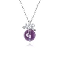 Collier Pendentif Papillons en Argent Sterling 925 avec Améthyste, Bijou Fin Tendance pour Femme, Style Féerique, Cadeau pour Fille, Vente en Gros, Rhodié