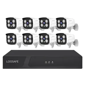 loosafe 5mp索尼传感器8频道Cctv安全摄像机设置系统与Poe Nvr