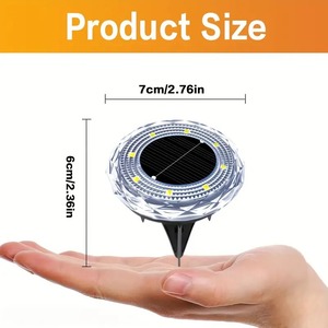 Huichu <b>Solar</b> Diamond In-<b>ground</b> <b>Light</b> 8LED Outdoor Garden Pathway Lighting Automatic Night Illumination - Product Image 5