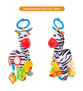 Jouets en peluche Jollybaby, hochets suspendus, animaux (<span class=keywords><strong>lion</strong></span>, éléphant, zèbre, cheval), jouet musical pour poussette et siège auto, rembourrage en coton PP - Product Image 5