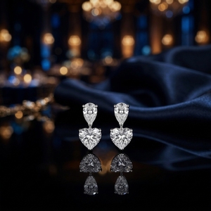 Boucles d'oreilles pendantes minimalistes en zircon taille poire et cœur, 3A CZ, délicates, pour femme, cadeau de bijoux - Product Image 3
