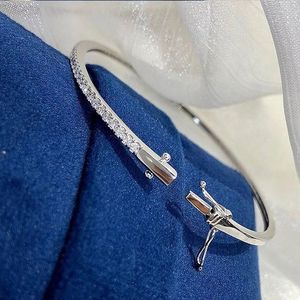 Xinfly Waterproof Women Jewelry 18K White Gold Luxury Classic 0.74ct Natural Diamond Simple Tennis <b>Bracelet</b> Fashion <b>Bangle</b> - Product Image 3