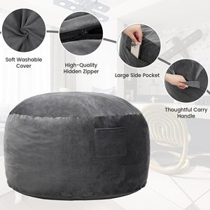 Chambre assise confortable mousse sous vide grande housse de pouf ergonomique en mousse à mémoire de forme vaccin compressé pouf chaises pouf en vrac - Product Image 5