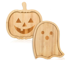 Bandeja de Madera para Servir de Halloween 2026 - Tabla de Bambú con Forma de Fantasma, Murciélago, Calavera y Ataúd, Plato Personalizado para Aperitivos Espeluznantes - Product Image 4