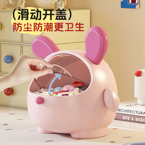 Creative Cartoon Rabbit Hair Accessory Storage Box Plastic Covered Desk Organizer for Office or Bedroom Use - Product Image 2