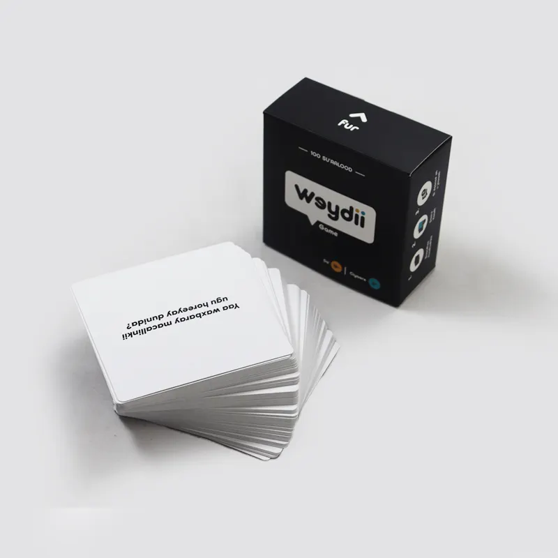 Kartu game komunikasi bahasa minoritas cetak kustom pencetakan kartu game hitam percakapan pesta keluarga premium