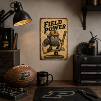 Plaque Métallique Vintage de Football Américain, Citation de Mascotte Rétro, Décoration Murale pour Cave à Hommes et Salle de Jeu, Art Mural en Métal