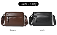 Multifunktionale Kratzfeste PU-Leder Große Aufbewahrungskapazität Tragbare Reißverschluss Retro Mode Geschäftsreise Herren Hand- und Schultertasche