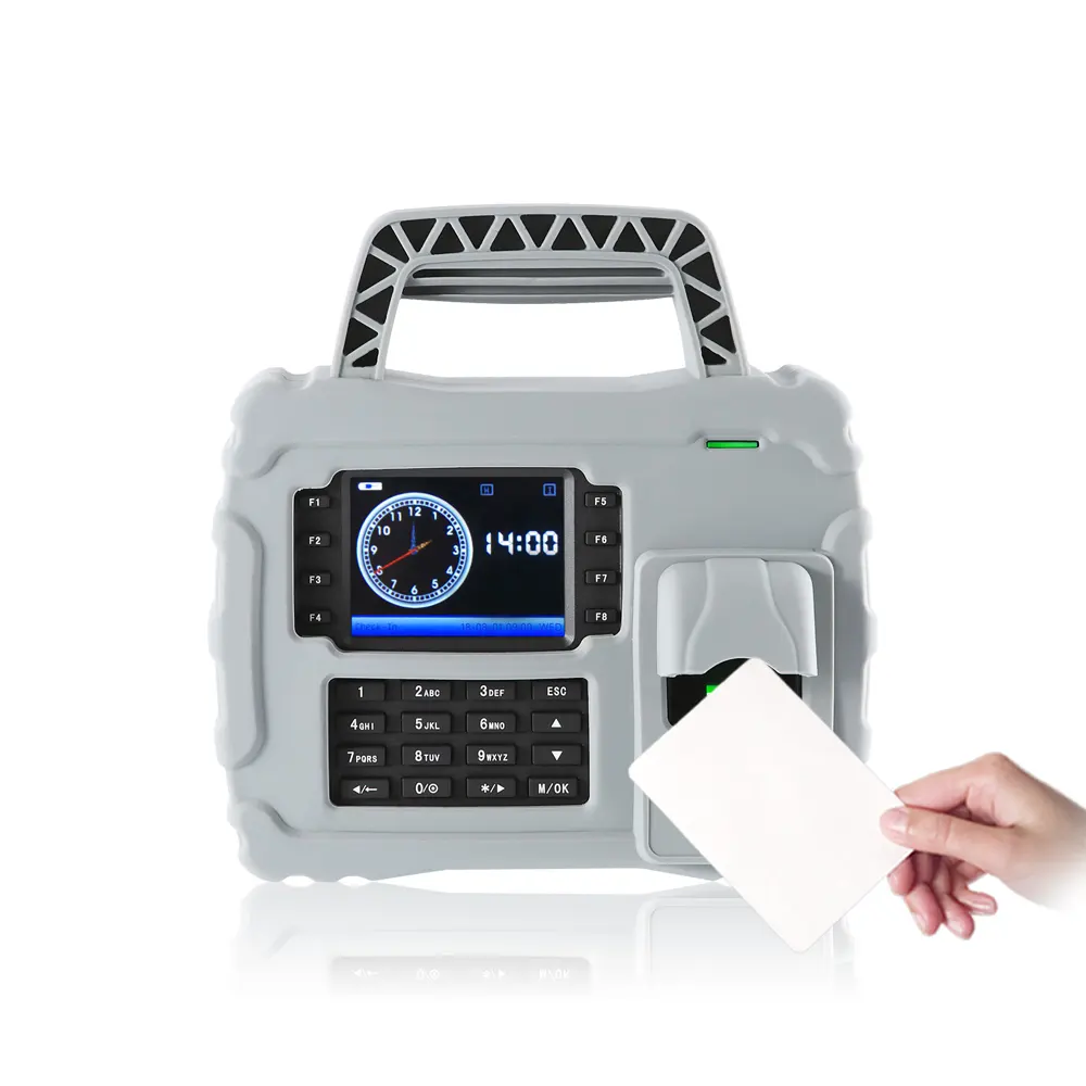 TFT500P Portable Biometric Fingerprint and RFID Card Time Attendance System WIth Rubber Coating For Construction Sites