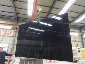 Dalle de marbre noir Nero Marquina poli naturel chinois pour la décoration des sols et des murs - Product Image 2