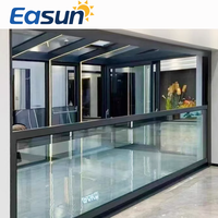 Système de fenêtres coulissantes rétractables de nouvelle conception, bureau, électrique, automatique, insonorisé, anti-insectes, en alliage d'aluminium, écran magnétique