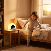 Réveil de table tout-en-un Sunrise avec lumière de réveil personnalisable et options de couleurs variées – Dispositif élégant d'aide au sommeil pour chevet