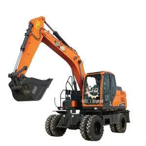 Excavadora de ruedas Doosan importada de Corea del Sur, excavadora usada de 15 toneladas, excavadora Dh150w 210W, venta directa