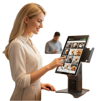 Terminal de punto de venta inteligente con sistema operativo Windows para mesa, kiosco de autoservicio con escáner e impresora de recibos para restaurantes
