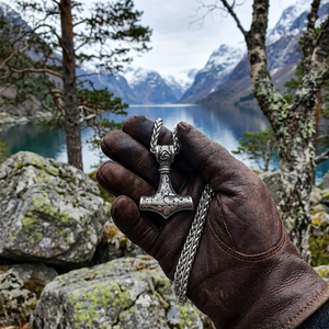 Joyería Norse Heritage al por Mayor, Collar <span class=keywords><strong>de</strong></span> Cadena <span class=keywords><strong>de</strong></span> Rey para Hombre <span class=keywords><strong>de</strong></span> Acero Inoxidable, Colgante <span class=keywords><strong>de</strong></span> Martillo <span class=keywords><strong>de</strong></span> <span class=keywords><strong>Thor</strong></span>, Collar Vikingo - Product Image 3