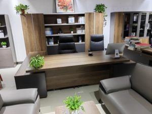 Haute qualité mélamine conseil L forme PDG meubles de bureau combinaison siège patron PDG Table de bureau - Product Image 4