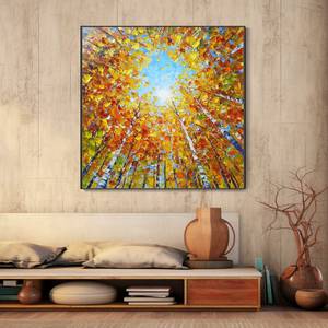 SQ Boho <span class=keywords><strong>otoño</strong></span> paisaje pintura sol abedul árbol bosque mano pintura al óleo moderna minimalista decoración pintura para decoración del hogar - Product Image 1