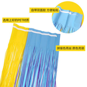 Marlon Fluorescent Rain Scene <span class=keywords><strong>Rideau</strong></span> en soie pour fêtes d'enfants Décorations d'anniversaire de bébé d'un an Vente chaude Noël - Product Image 2