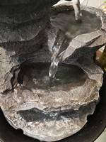 Fuente de agua de resina con luz LED, 4 niveles, esfera de mesa interior, cascada, para el hogar y la Oficina