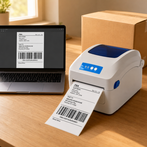 Etikettendrucker für Inventur, Codierstation, Abholcode, Bestandsaufnahme, 203dpi USB Bluetooth Desktop-Barcode-Drucker Weiß - Product Image 4