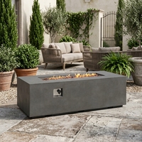 Table de foyer rectangulaire moderne en MgO de 60 cm au propane/gaz naturel, 60000 BTU de chaleur, pour camping extérieur, fêtes, écologique, autoportante