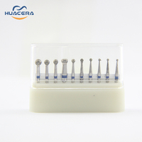 Huacera BR1901 Diamond Bur Kit de clinique dentaire pièce à main haute vitesse pour céramique Composite polissage réparation carbure pointe routeur