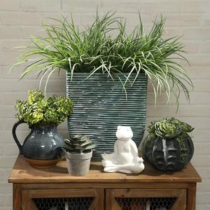 تمثال من السيراميك لضفدع اليوجا ، سيراميك أبيض ، مقاس 7 × 4 × 7.5 بوصة - Product Image 2