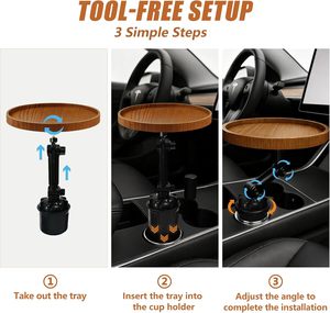 Soporte de Madera <span class=keywords><strong>para</strong></span> Coche, Mesa Cuadrada Elevada Flotante <span class=keywords><strong>para</strong></span> Té y Oficina, Accesorios Imprescindibles - Product Image 2