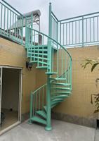 Escalier en spirale sur mesure en acier inoxydable et acier galvanisé, robuste, antirouille, avec rampe, pour terrasse extérieure et villa