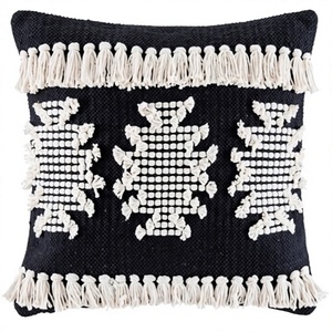 ITHL Black Boho Throw Pillow Covers 18x18 Funda De Almohada tejida a mano y fundas de cojín directo de fábrica al precio más barato. - Product Image 1