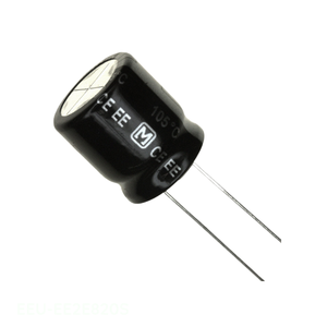 Condensador de canal del fabricante EEU-EE2E820S, aluminio, 82uF, 20%, 250V, radial TH, 82 uF, de orificio pasante - Product Image 1