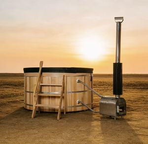 Bain à remous professionnel avec chauffage extérieur au bois, idéal pour la récupération, livraison rapide, avec couverture isolante - Product Image 3