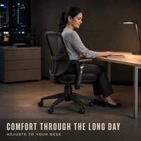 Chaise de bureau ergonomique en maille avec soutien lombaire, chaise de travail pivotante respirante, chaise de bureau réglable en hauteur sur roulettes