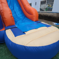 Château gonflable combiné géant interactif Carnival Grade 0.55mm PVC Bleu Orange EN14960 pour extérieur