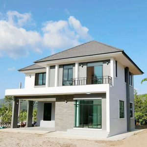 บ้านสำเร็จรูปโครงเหล็กเบา 2 ชั้น โมเดิร์น บ้านแบบโมดูลาร์ขนาดเล็ก ได้รับการรับรองมาตรฐาน CE บ้านสำเร็จรูป 3-4 ห้องนอน - Product Image 5