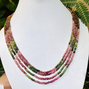 Exquisite Faceted Rondelle Natural <b>Tourmaline</b> 4mm Beads 12 Inch Strand Multi-Color Gemstone Beads for Jewelry - Product Image 3