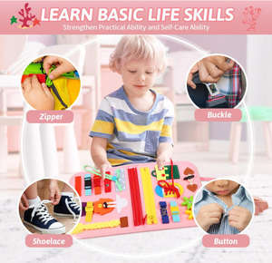 <span class=keywords><strong>Livre</strong></span> d'activités Montessori en feutre pour enfants de 2 <span class=keywords><strong>ans</strong></span>, <span class=keywords><strong>8</strong></span> pages, rose, pour apprendre les compétences de base en voyage, jouet éducatif précoce, <span class=keywords><strong>livre</strong></span> silencieux et occupé - Product Image 2