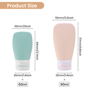 Ensemble de flacons de voyage en silicone 4 en 1 avec logo personnalisé, étanches, rechargeables, sans BPA, approuvés par la TSA, OEM ODM - Product Image 2
