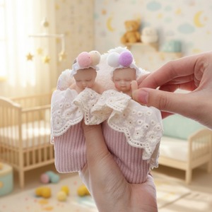 Ensemble de deux poupées de 12 cm, corps entier, mini poupées en silicone solide, bébé reborn fille et garçon, toucher doux, poupées bébé reborn en silicone pour filles - Product Image 4
