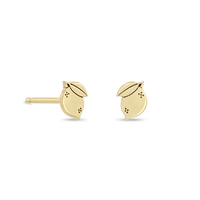 LOZRUNVE 925 Sterling Zilver 14k Goud verguld Simpele Fijne Gegraveerde Kleine Fruit Citroen Oorknopjes