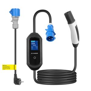 Station <span class=keywords><strong>de</strong></span> <span class=keywords><strong>recharge</strong></span> pour voiture électrique 5m 7KW AC 32A, chargeur EV portable réglable pour <span class=keywords><strong>Tesla</strong></span> avec prise CEE, chargeur <span class=keywords><strong>de</strong></span> voiture électrique - Product Image 1