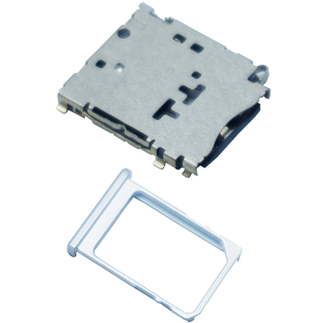 PCB Mounted SMT Push Pull Tray Hinge Nano Sim Card Connector
