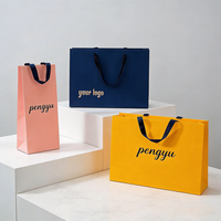 Sac en papier couché de luxe écologique sur mesure avec logo, idéal pour chaussures, vêtements, bijoux, cosmétiques, avec poignée en ruban