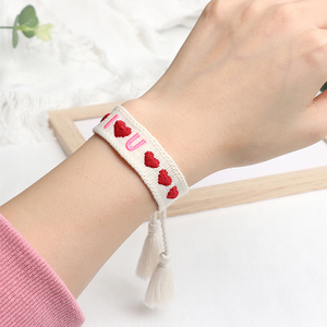 Woven Friendship Bracelets Free Sample Custom Private Logo Thin Stripe Terry <strong>Fabric</strong> Cloth Bracelet <strong>Wristbands</strong> for Events