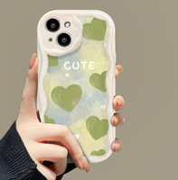 Coque de téléphone portable en TPU pour iPhone 6 7 8 Xs Max 11 12 13 14 Pro Max, style couple mignon, design cœur adorable